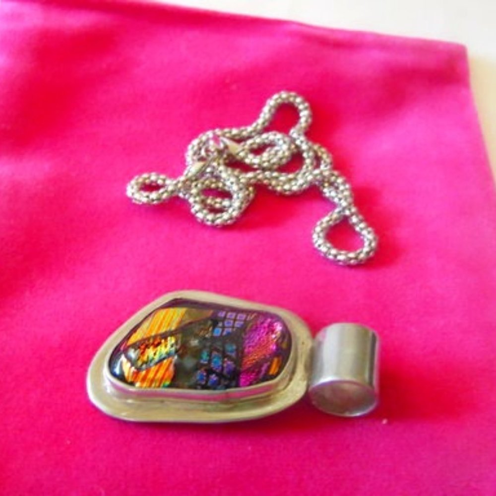 Colleen Lopez .925 Multicolor Gemstone Pendant with Chain 17"